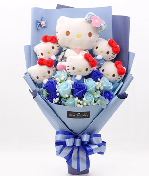 Hello Kitty Bouquet Sanrio Kawaii Plush Toy Soft Stuffed Graduation Birthday Gifts - Lusy Store LLC