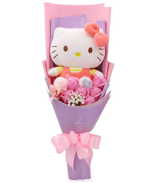 Hello Kitty Bouquet Sanrio Kawaii Plush Toy Soft Stuffed Graduation Birthday Gifts - Lusy Store LLC