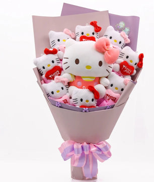 Hello Kitty Bouquet Sanrio Kawaii Plush Toy Soft Stuffed Graduation Birthday Gifts - Lusy Store LLC