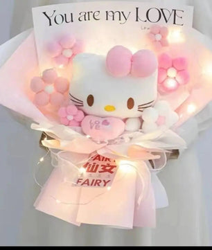 Hello Kitty Bouquet Sanrio Kawaii Plush Toy Soft Stuffed Graduation Birthday Gifts - Lusy Store LLC