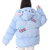 Hello Kitty Padded Cotton Clothes Thickened Warm Loose Coat for Women Girls - Lusy Store LLC