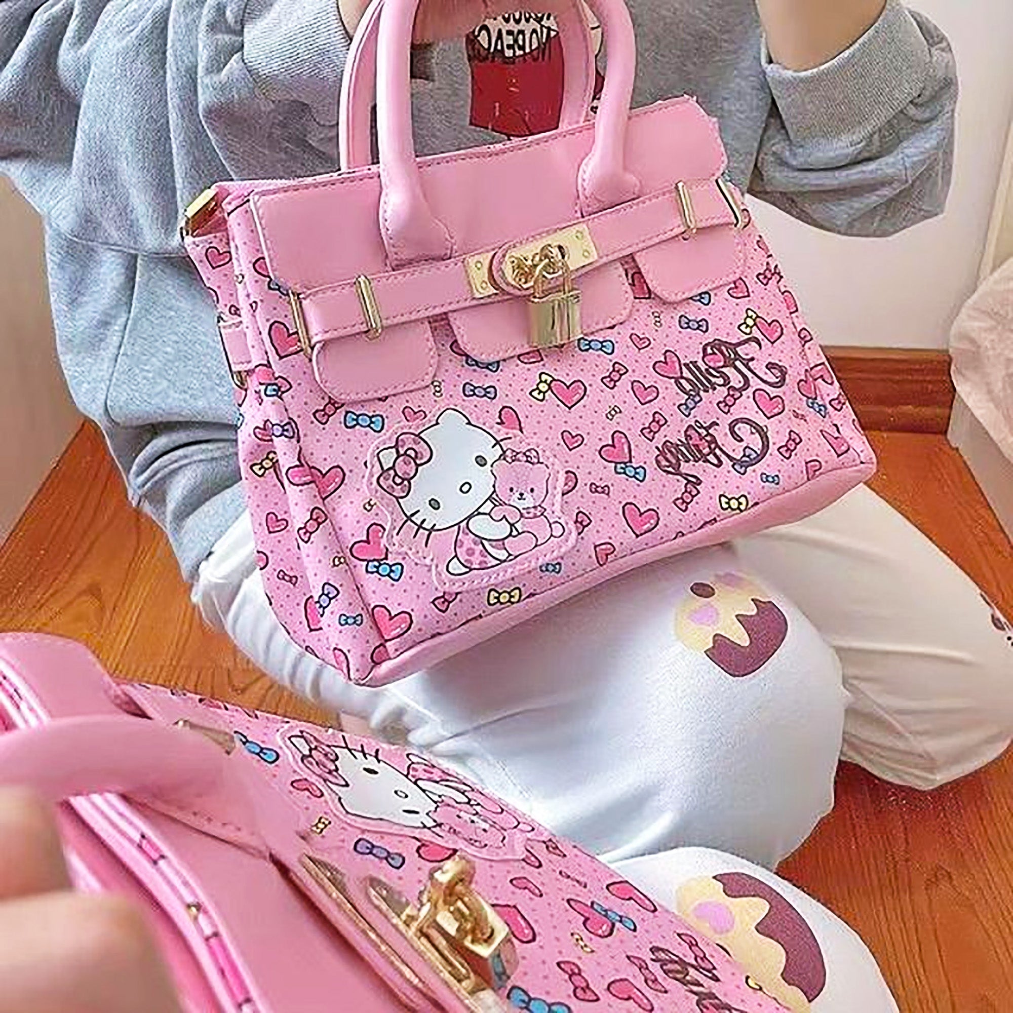 Hello Kitty, Bags, White And Pink Hello Kitty Sanrio Shoulder Bag