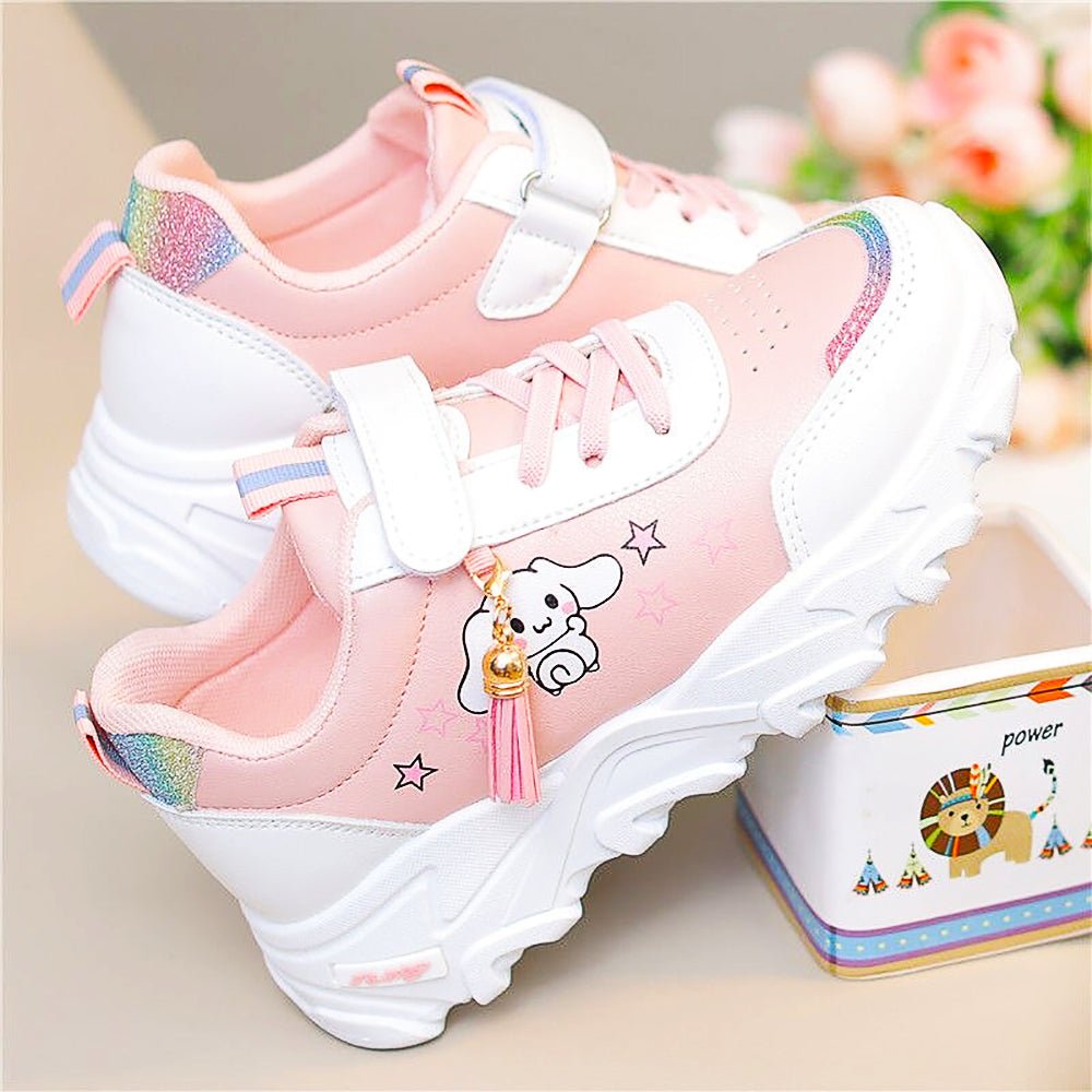 New Hello Kitty Shoes Pink Women Sneakers Sanrio Trendy Girls White Cute  Kids