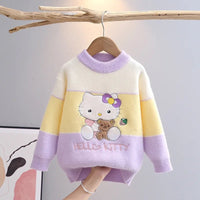 Hello Kitty Sweater Girls Kawaii Childrens Mink Fleece Thickened - Lusy Store LLC