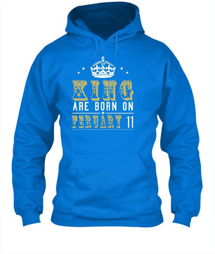 Kings Are Born On February 11 Birthday Long Sleeve Hoodie Tops Autumn Winter Casual - Lusy Store