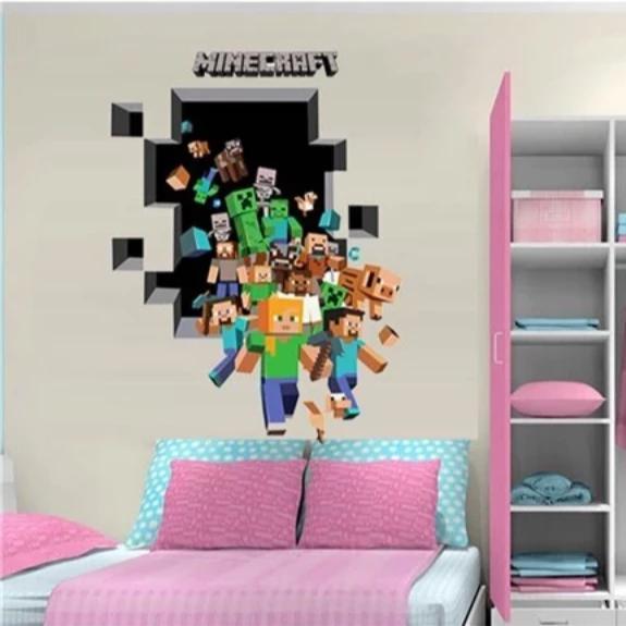 Minecraft Wall Stickers For Kids Room Decal Home 3D - Lusy Store
