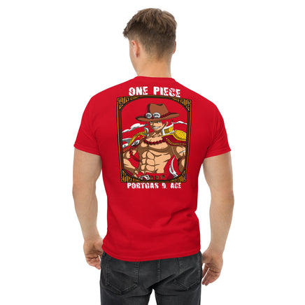 One Piece t-shirt mens classic tee Portgas D Ace cotton - Lusy Store LLC