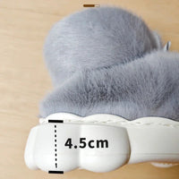 Plush Slippers Cotton Warm Shoes Plush Lining Indoor Couple Slides Platform High Top Home Slippers - Lusy Store LLC