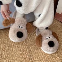 Puppy Slippers Cotton Cute For Men And Women Plush Home Palm Dog Slippers - Lusy Store LLC