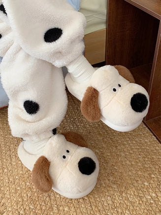 Puppy Slippers Cotton Cute For Men And Women Plush Home Palm Dog Slippers - Lusy Store LLC