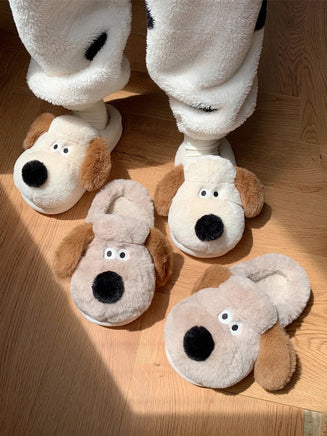 Puppy Slippers Cotton Cute For Men And Women Plush Home Palm Dog Slippers - Lusy Store LLC