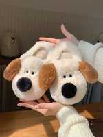 Puppy Slippers Cotton Cute For Men And Women Plush Home Palm Dog Slippers - Lusy Store LLC