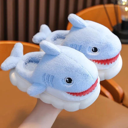 Shark Slipper Woman Childrens Cotton Indoor Shoes Warm Plush Fluffy Soft Cloud - Lusy Store LLC