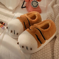 Tiger Slippers Claw Cotton Women Cute Home Thick Bottom Plush Couple Slippers Men Cotton Shoes - Lusy Store LLC