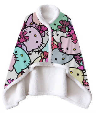 Wearable Blanket Hello Kitty Blanket Soft Fleece Warm Winter WB14 - Lusy Store LLC